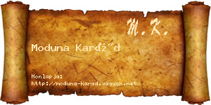 Moduna Karád névjegykártya